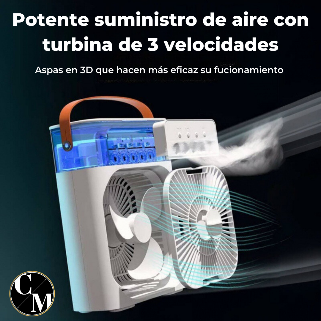 Ventilador y Humidificador Portátil 3 en 1 - PREMIUM