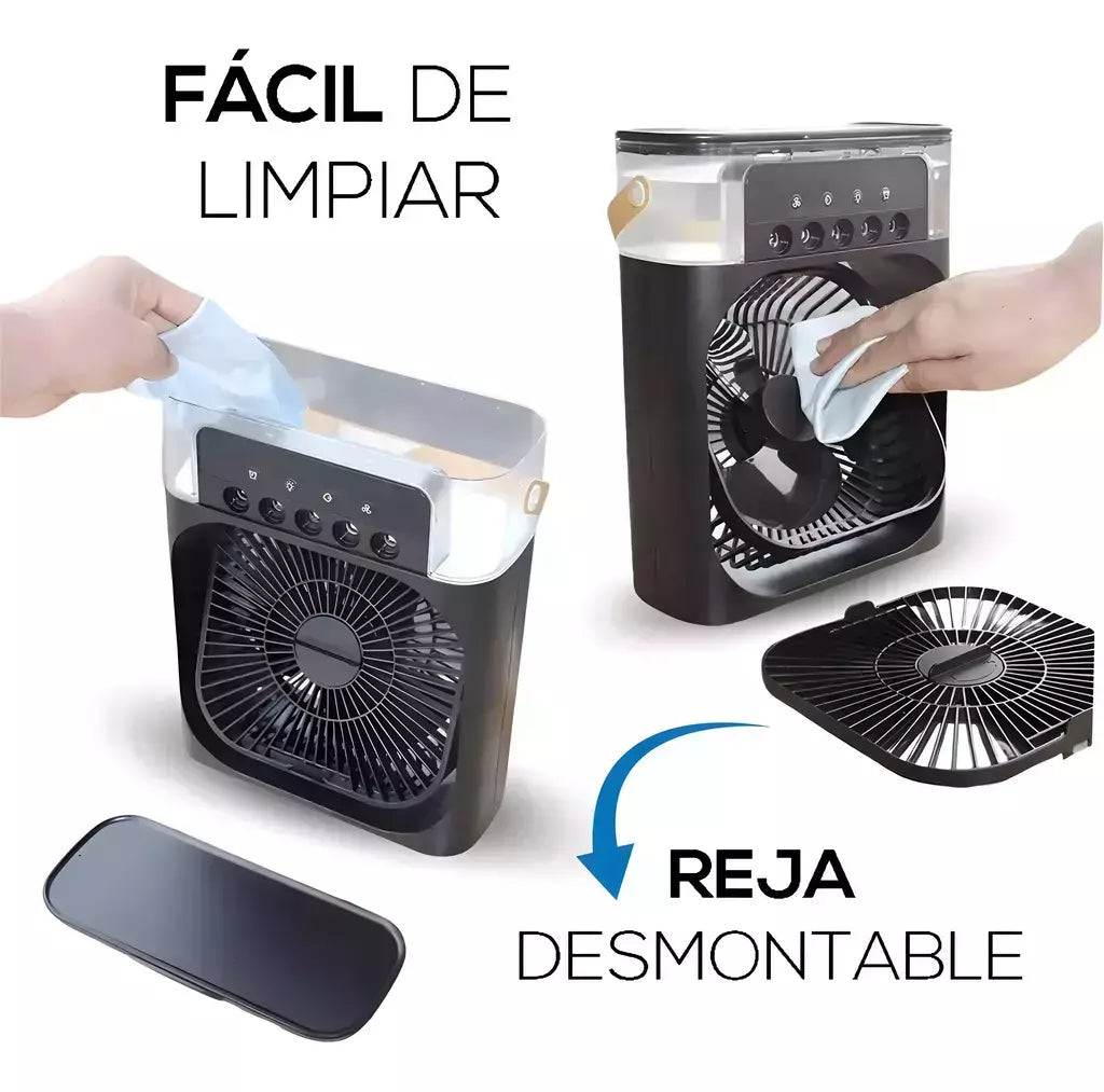 Ventilador y Humidificador Portátil 3 en 1 - PREMIUM