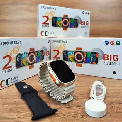 Smartwatch T900 Ultra 2, 2.3" pulgadas, 2 correas en 1